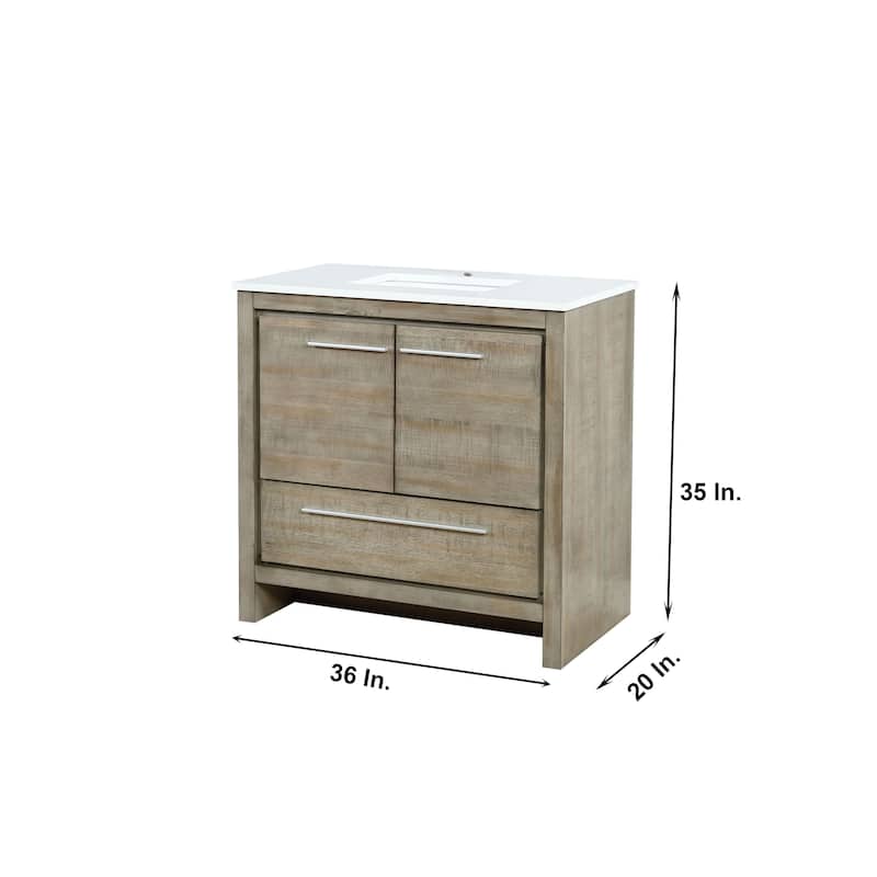 Lafarre 30 in W x 20 in D Rustic Acacia Bath Vanity and White Quartz Top
