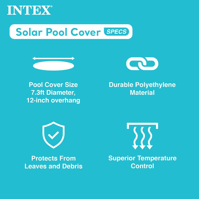 Intex Swim Center Round Inflatable Outdoor Swimming Lounge Pool with Pool Cover