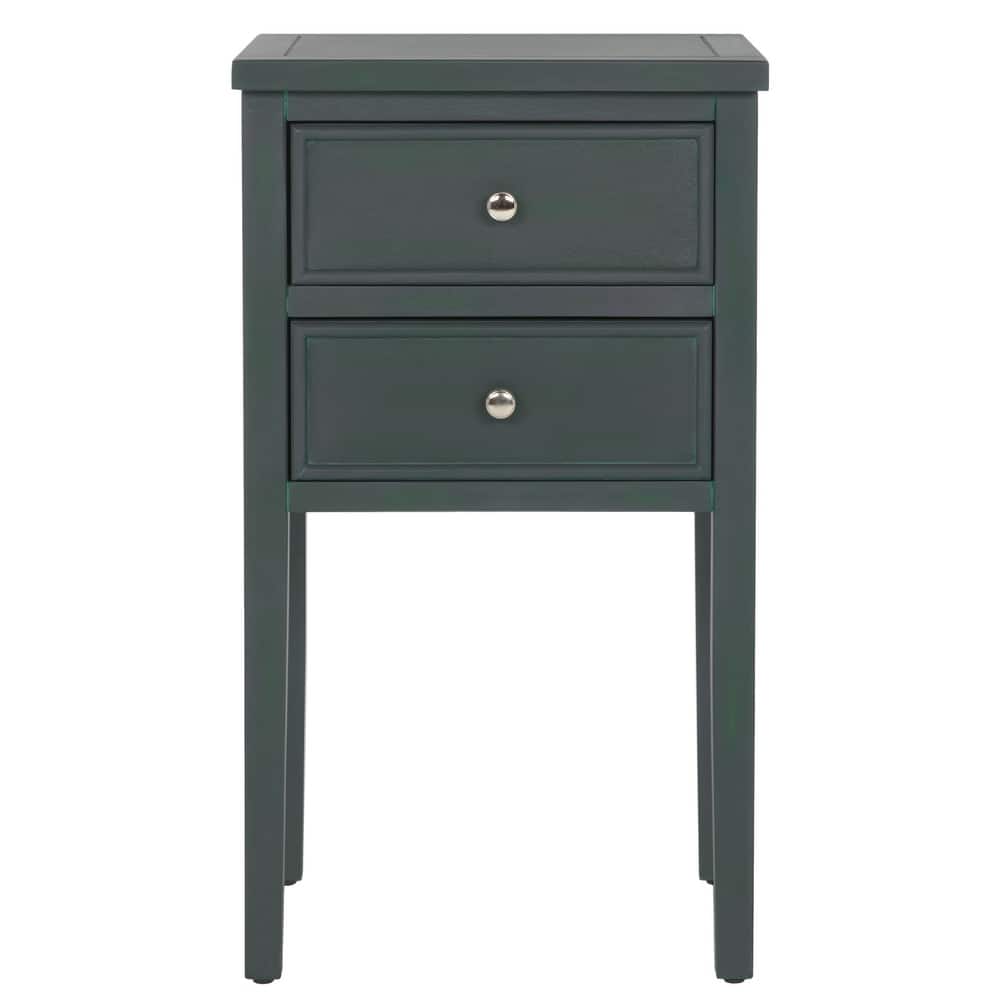 SAFAVIEH Minda 2-Drawer Accent End Table Nightstand (Fully Assembled) - 16.9" x 14.2" x 29.7" - 17Wx15Dx30H