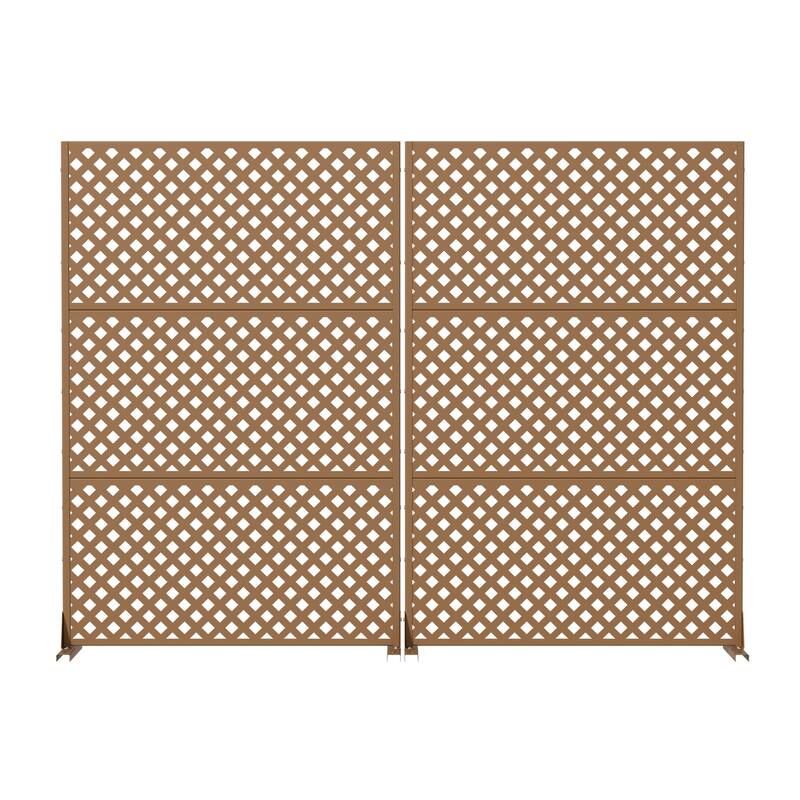 Outdoor Rectangle Privacy Screens Metal Screen Fence Panel Set of 2