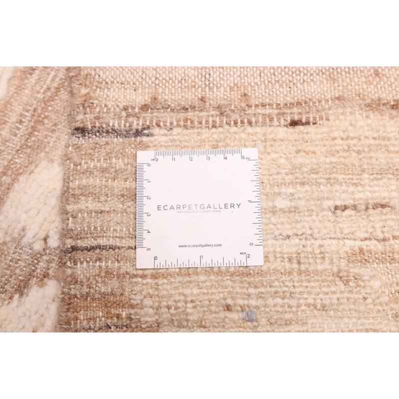 ECARPETGALLERY Hand-knotted Pak Finest Marrakesh Brown, Ivory Wool Rug - 9'1 x 12'11