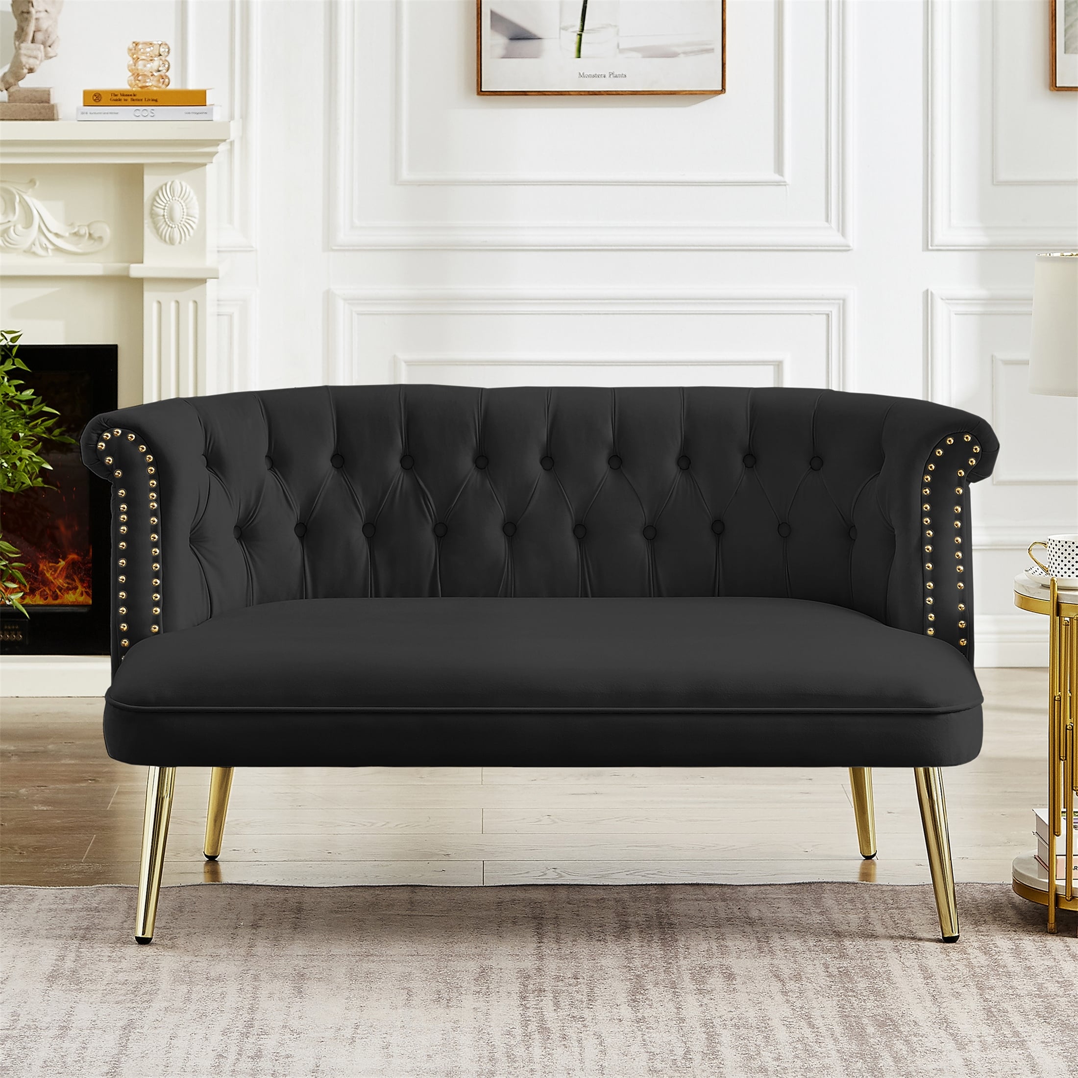 Black and gold shop loveseat