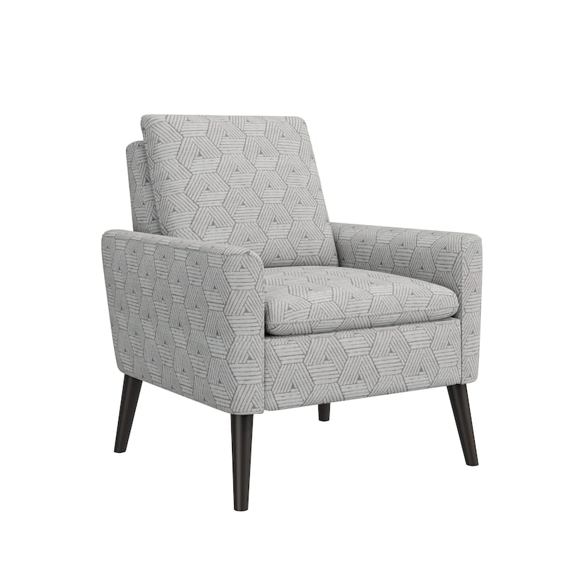 Allyson Mid-Century Modern Small Space Accent Armchair - Stone Grey Honeycomb