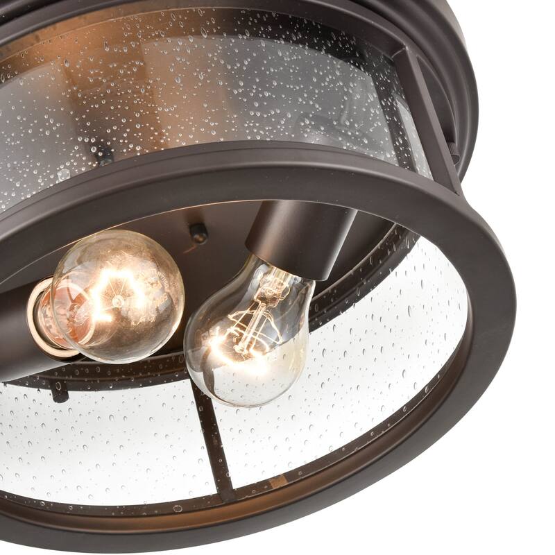 Millennium Lighting Bresley 2 Light 12" Wide Outdoor Flush Mount Drum