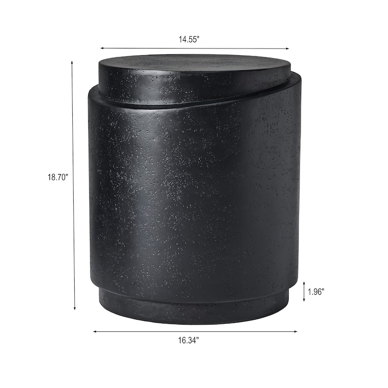 Christopher Knight Home - Terra Modern MGO Outdoor Side Table with Sloped Top in Black - 16.34"W x 16.34"D x 18.7"H