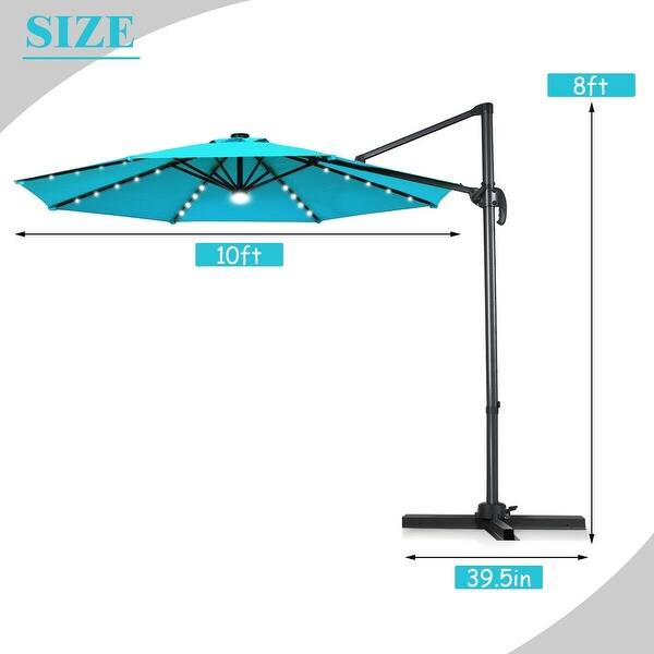 Shop Black Friday Deals On 10 Ft Patio Offset Cantilever Umbrella With Solar Lights Turquoise Turquoise Overstock 32201030