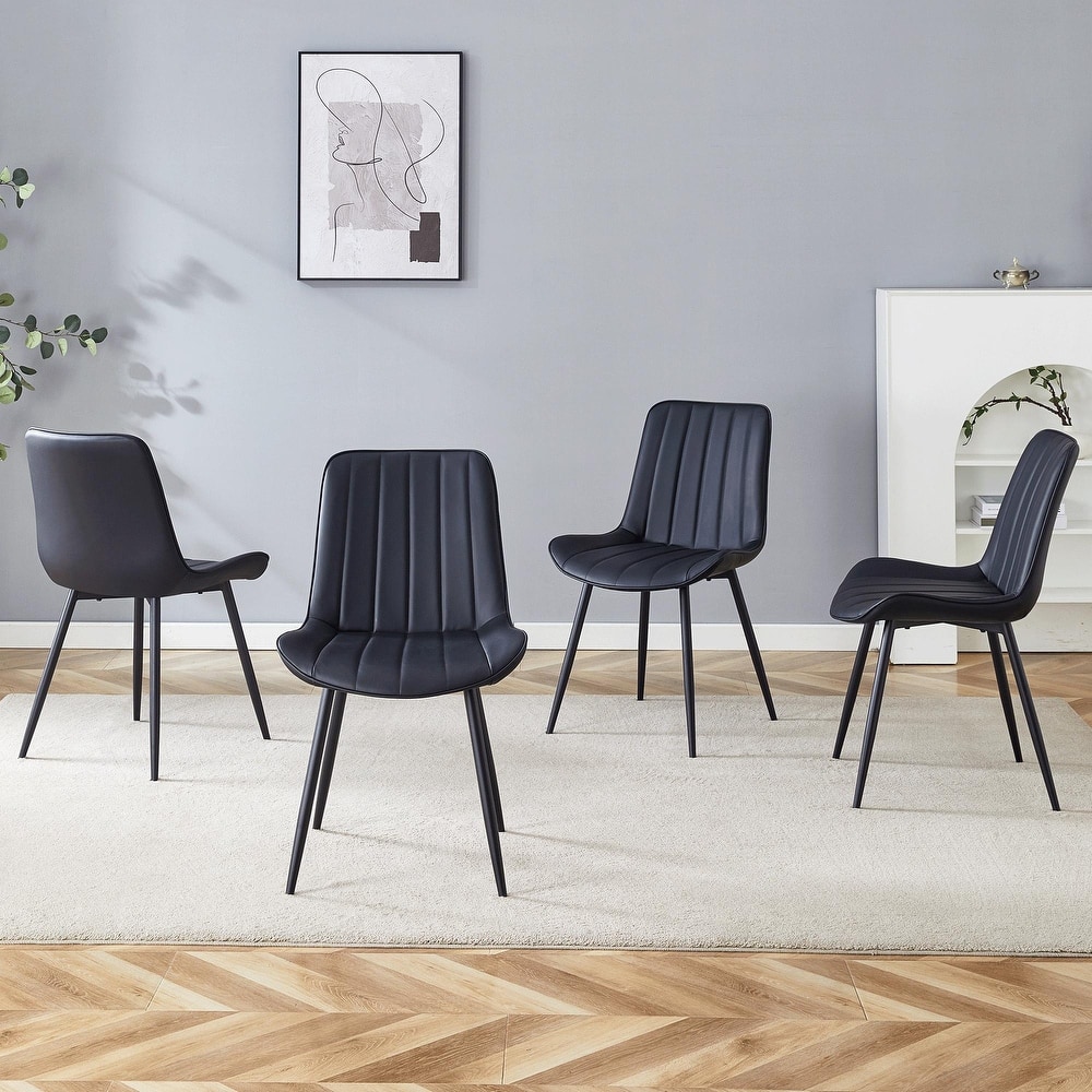 Dining Room Smooth Line Design Dining Chair Set - Four Pieces Kitchen Side Chair Armless Side Chair