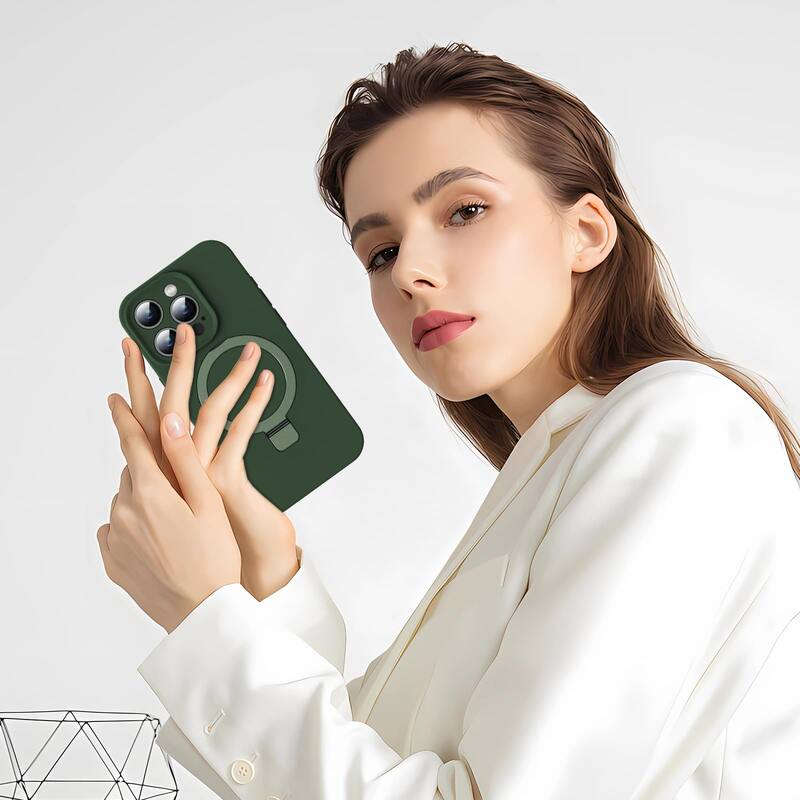 6.3" iPhone 16 Pro Case, Liquid Silicone, Moisturizing Factor, Extreme Soft Slim Phone Case with Stand, Compatible with MagSafe