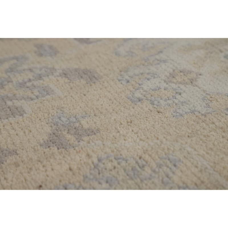 Earth Tone Oushak Indian Area Rug Handmade Bedroom Wool Carpet - 6'2" x 8'8"