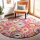 preview thumbnail 3 of 12, SAFAVIEH Monaco Gwenevere Boho Rug 6'7" Round - Red/Blue - Round