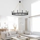 preview thumbnail 38 of 41, Update 12-light 40In Modern Farmhouse Wagon Wheel Chandelier