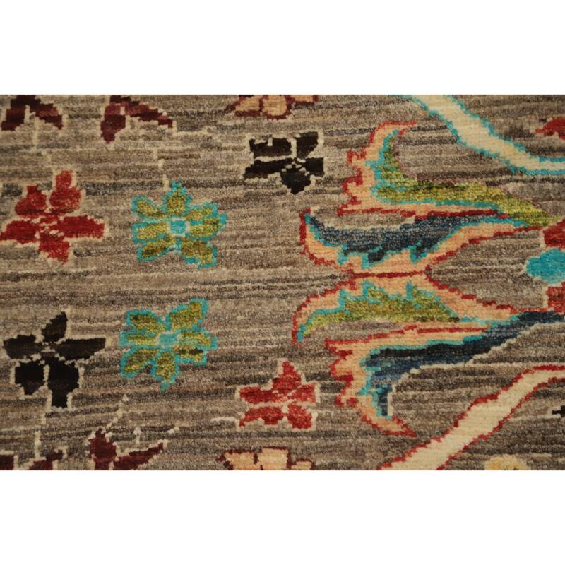Hand Knotted Oriental 100% Wool Carpet Traditional All-Over Brown Ziegler Area Rug - 9' 3'' X 8' 0''
