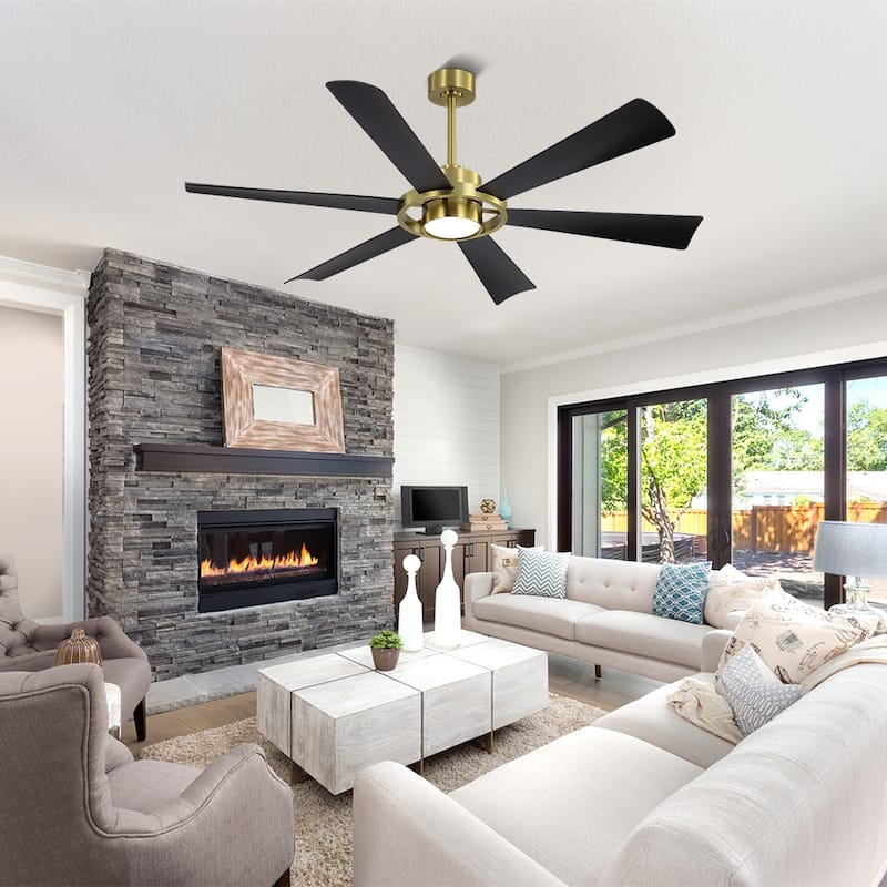 60 in. 6-Plywood Blades Indoor LED Ceiling Fan with Remote