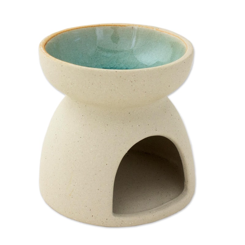 NOVICA Handmade Mother And Child Elephant Ceramic Oil Warmer