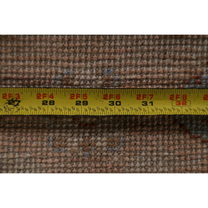 Hand Knotted Oriental 100% Wool Carpet Transitional Geometric Peach Oushak Area Rug - 3' 10'' X 2' 9''