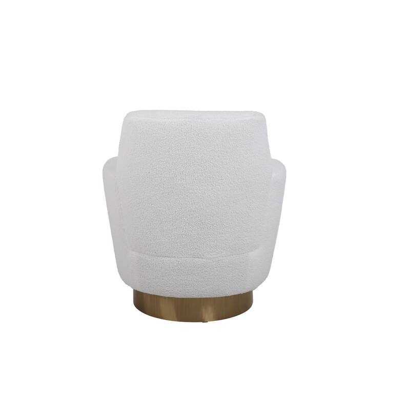 Swivel Barrel Chair, Swivel Accent Chairs Armchair,Round Barrel Chairs with Gold Stainless Steel Base