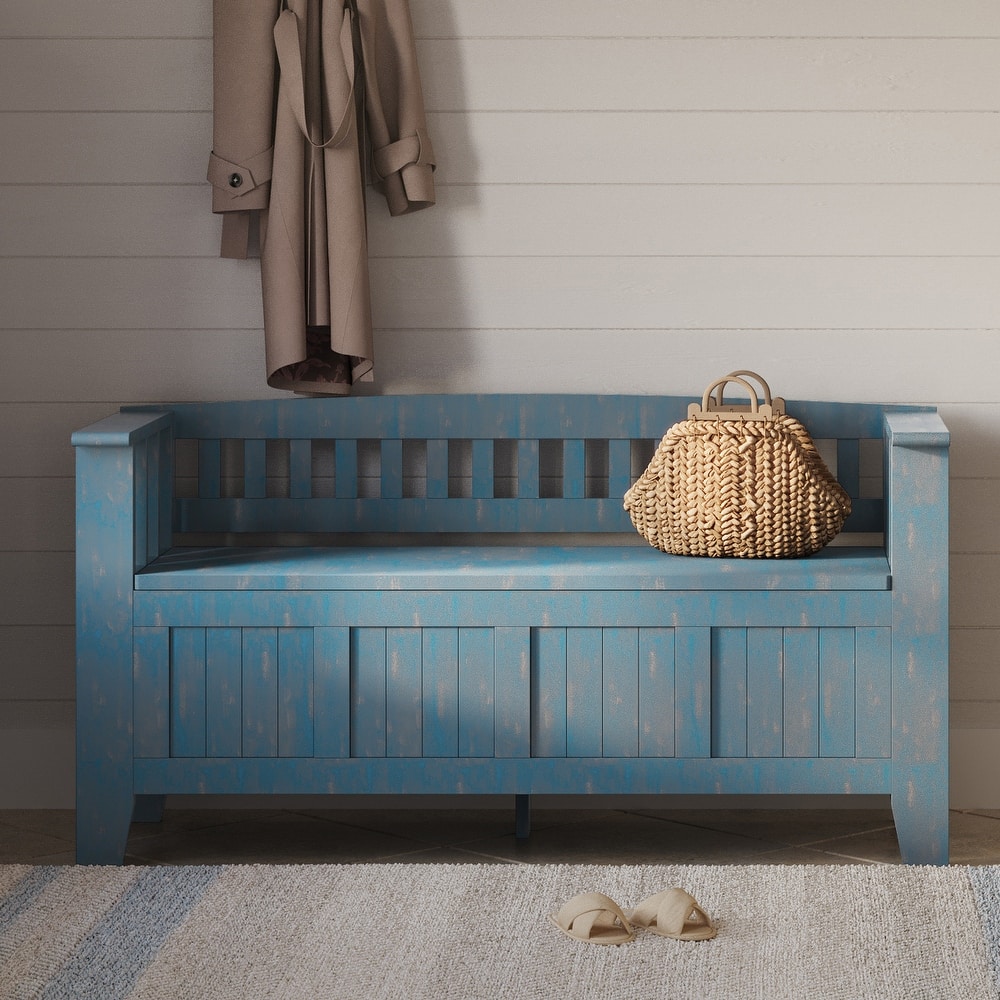WYNDENHALL Normandy Solid Wood 48-inch Entryway Storage Bench