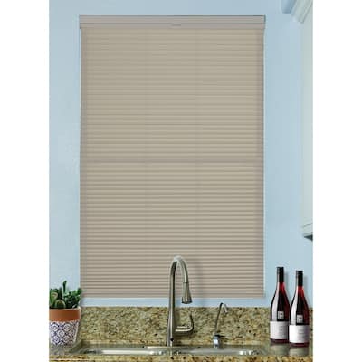 BlindsAvenue Cordless Top Down/Bottom Up Light Filtering Cellular Honeycomb Shade, 9/16" Single Cell, Misty Gray