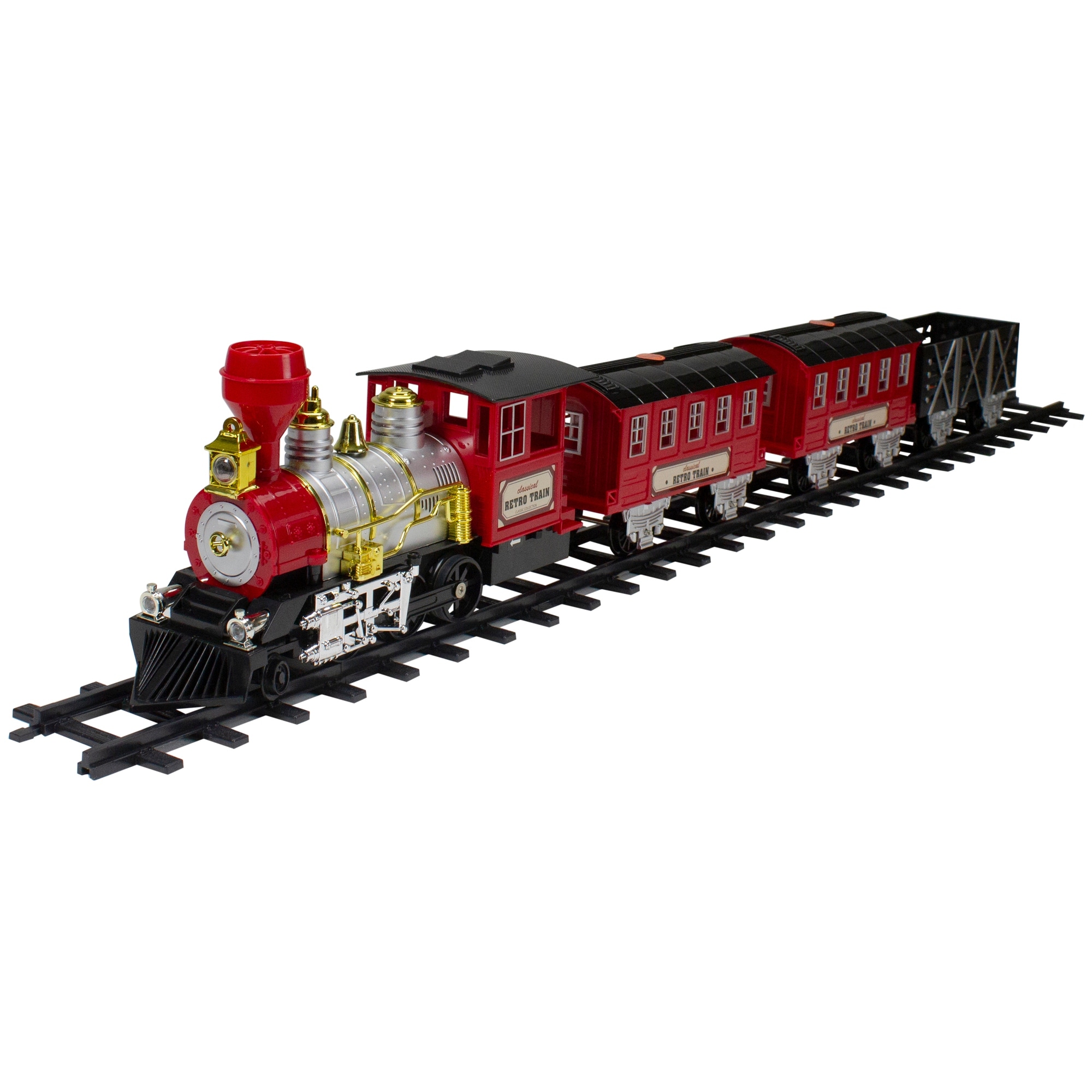 24-Piece Battery Operated Lighted Animated Christmas Train Set Sound