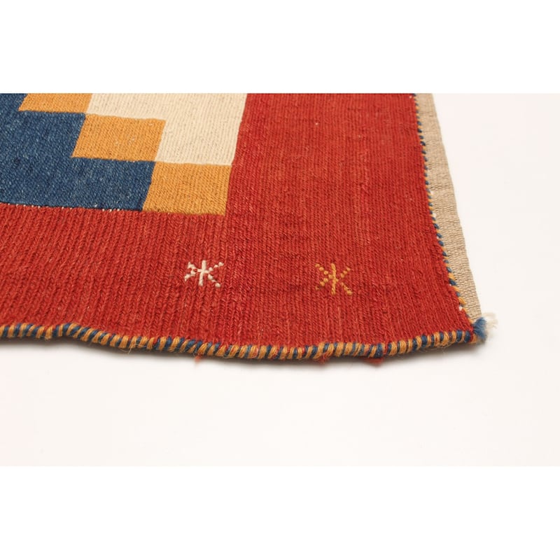 ECARPETGALLERY Flat-Weave Kashkuli Cream Wool Tapestry Kilim - 5'9 x 7'5