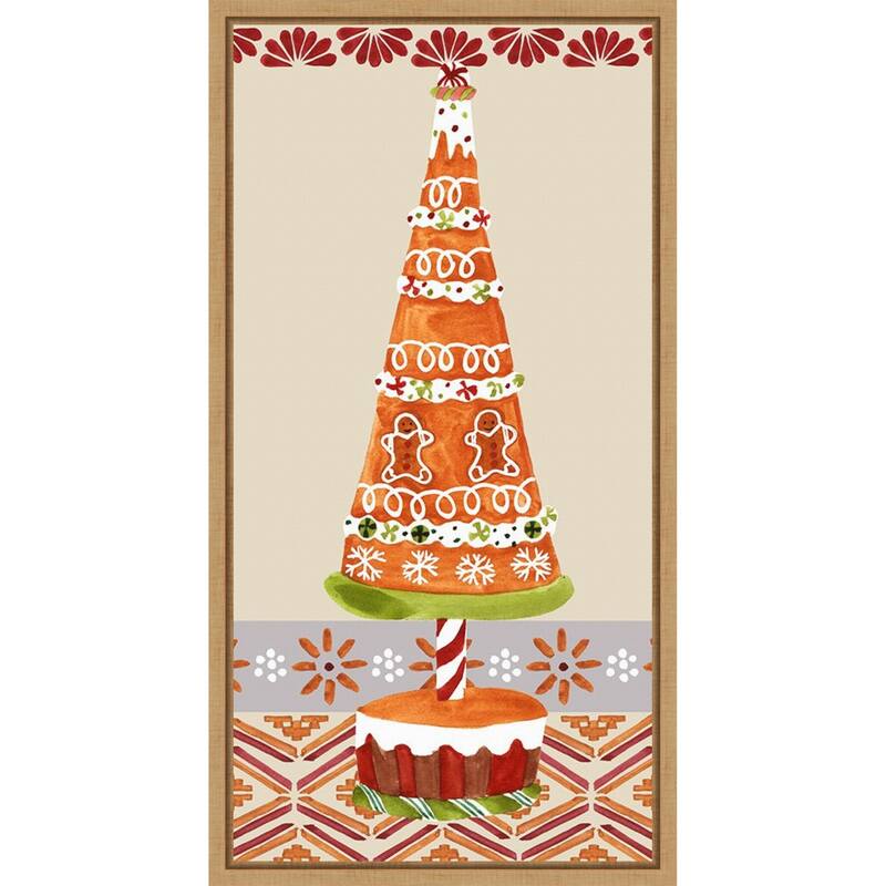Gingerbread Wonderland II by Melissa Wang (14 x 27 in.), Framed Canvas Wall Art Print - Sylvie Natural