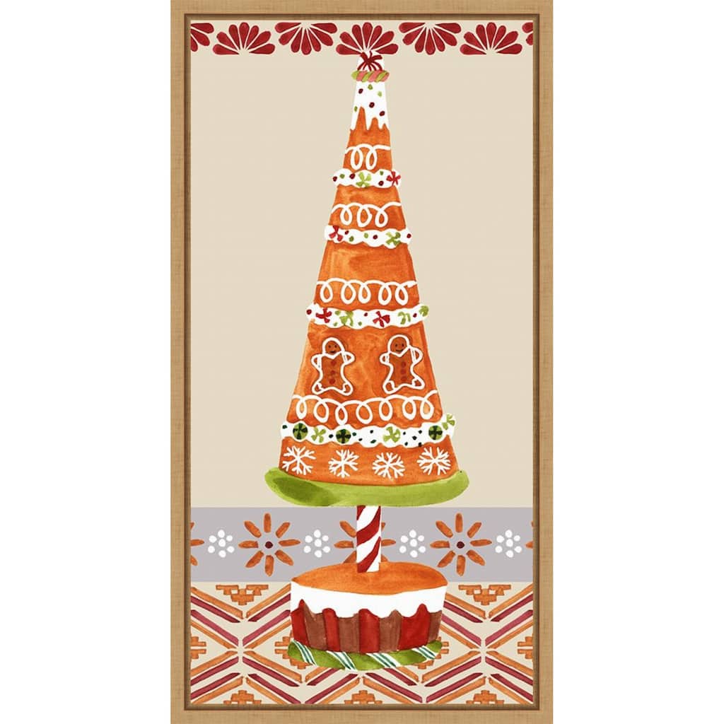 Gingerbread Wonderland II by Melissa Wang (14 x 27 in.), Framed Canvas Wall Art Print - Sylvie Natural