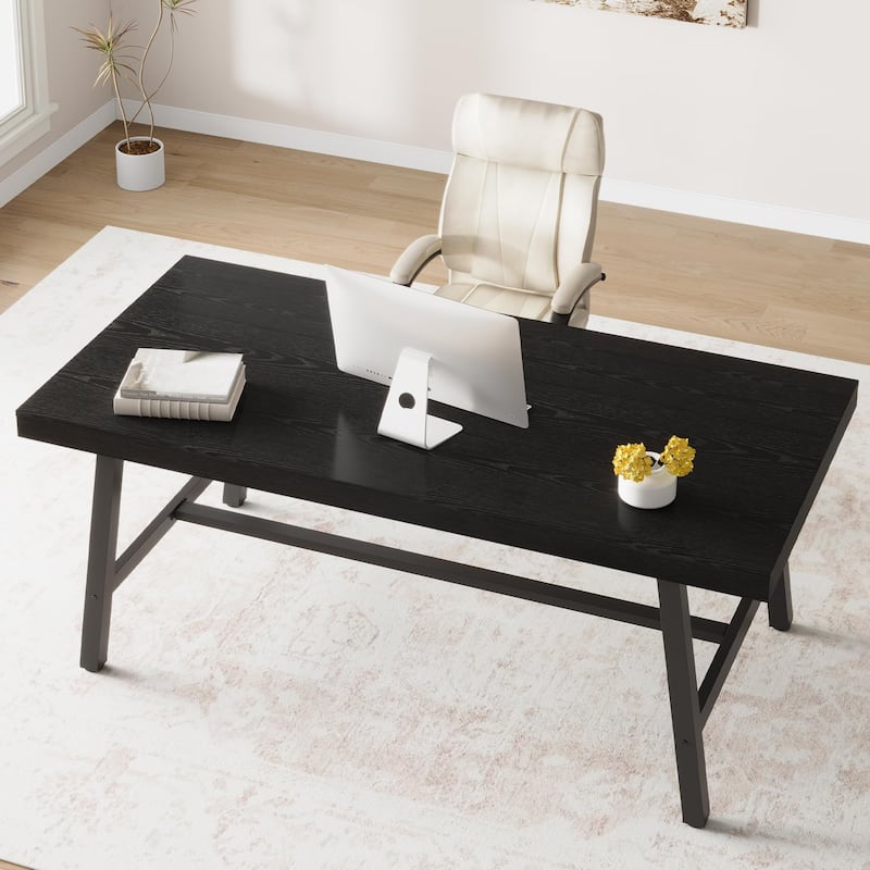 Extra Long Dining Table and Office Desk, Industrial Modern Study Table
