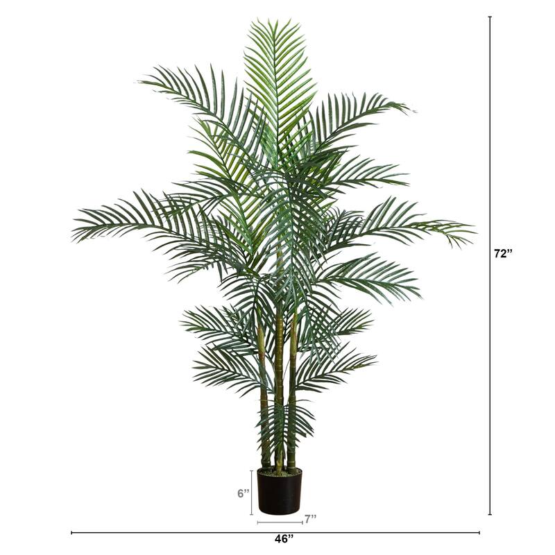 Areca Palm Artificial Potted Tree - 6' - Green