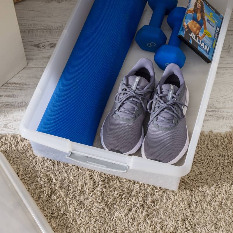 IRIS USA® Store and Slide Box 40 Qt Buckle Lid - Gray
