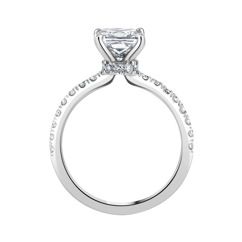 Auriya 14k-White Gold Lab Grown Ribbon-Halo Princess Diamond Engagement Ring 2.00ct. tw. (G-H VS)