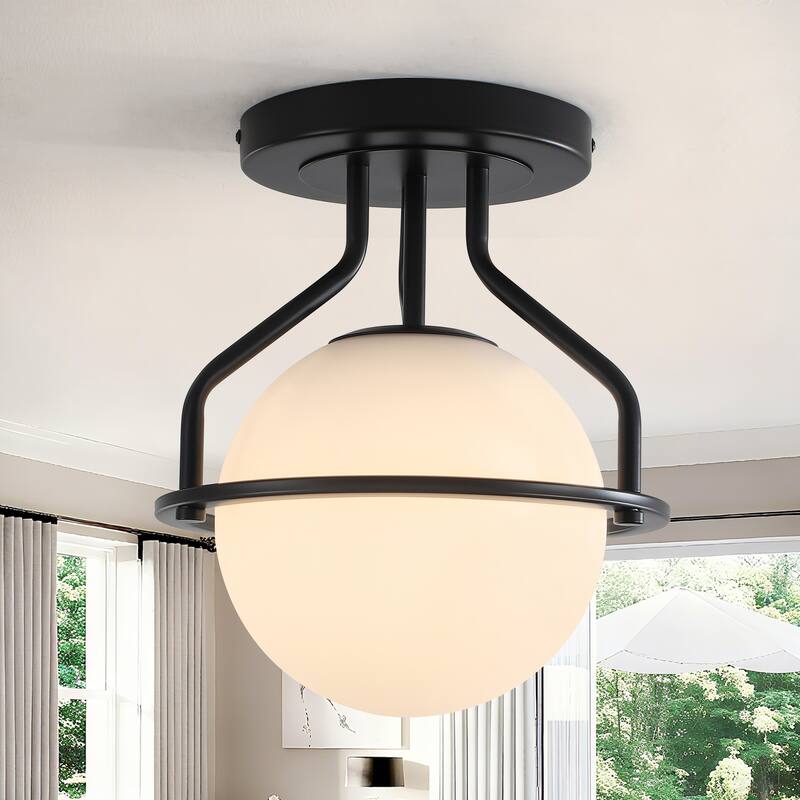 1-Lights Glass Flush Mount