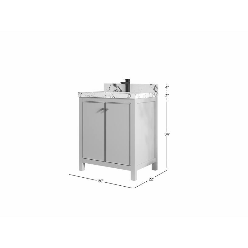 Willow Collections 30 in. W x 22 in. D Chicago Single Sink Bathroom Vanity with Countertop