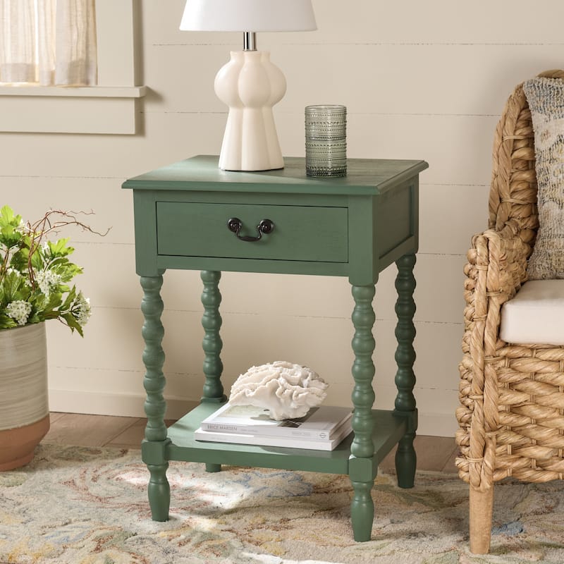 SAFAVIEH Christena Accent Table - 19" W x 15.8" L x 26" H - 19"W x 16"D x 26"H - Dusty Green