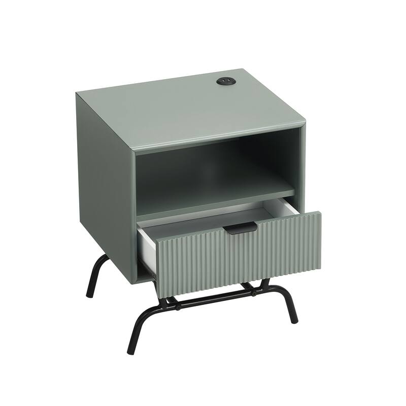 DH BASIC Modern 18-inch 1-Drawer Coffee Table with USB Ports by Denhour