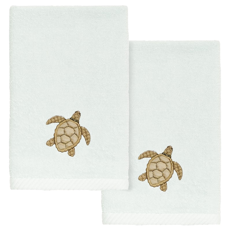 Authentic Hotel and Spa Tortuga 2PC Fingertip Towel Set - Aqua