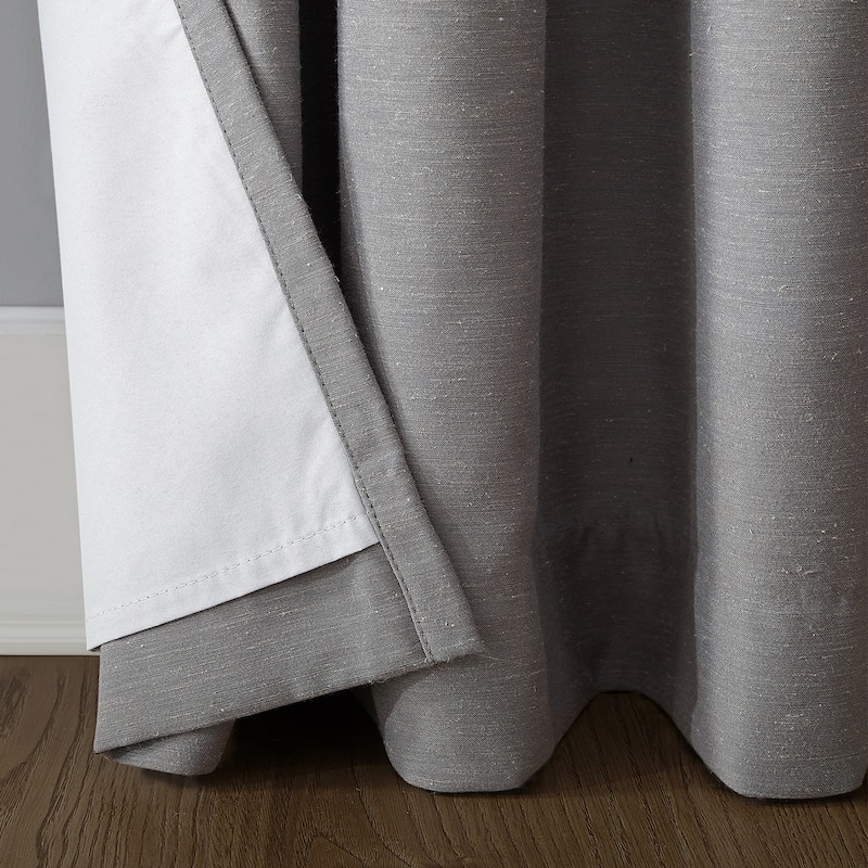 Archaeo Linen Blend Blackout Grommet Top Curtain, Single Panel