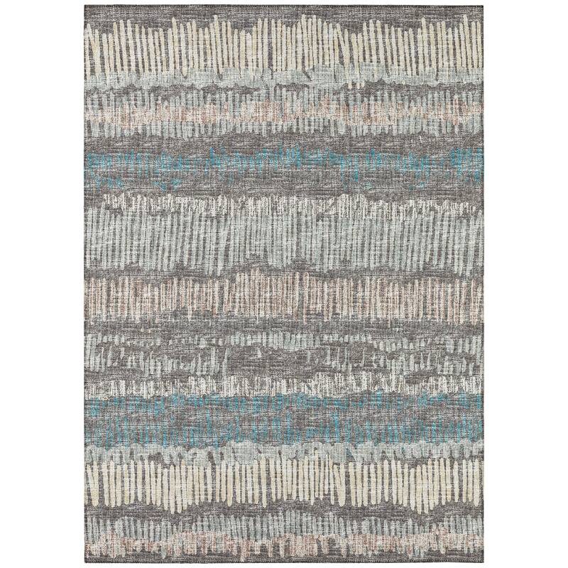 Indoor/Outdoor Rylee Sketches Washable Rug New. - Gray - 3' x 5'