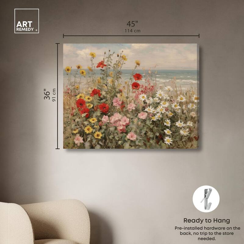 Misty Ocean Field II Canvas by Art Remedy, Gallery Wrapped
