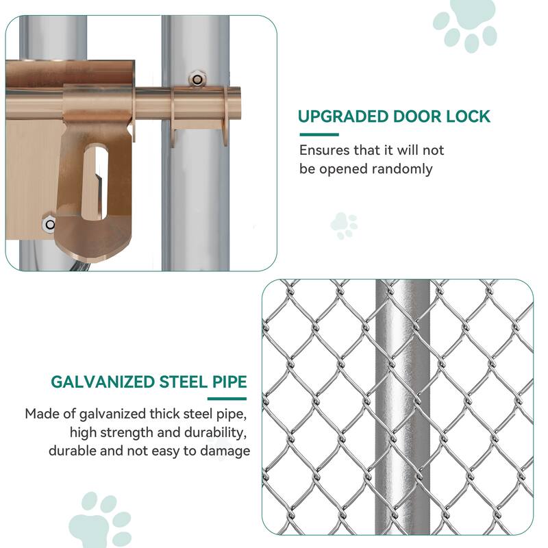 Moasis Large Dog Kennel, Heavy Duty Outdoor Dog Kennel, Dog Playpen, Dogs Run with Roof