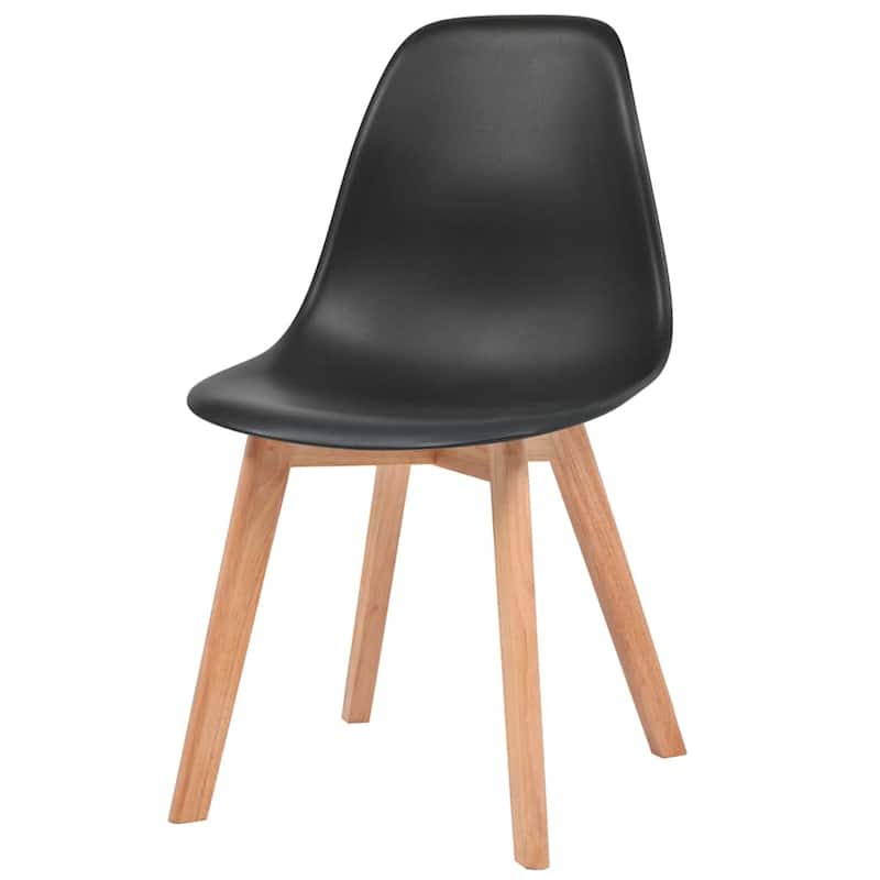 vidaXL Dining Chairs Accent Side Chair with Wooden Legs for Kitchen Plastic