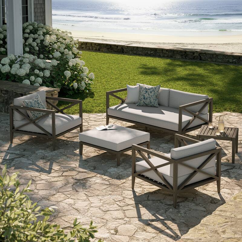 Northlake 5-Piece Outdoor Patio Teak Wood Furniture Set