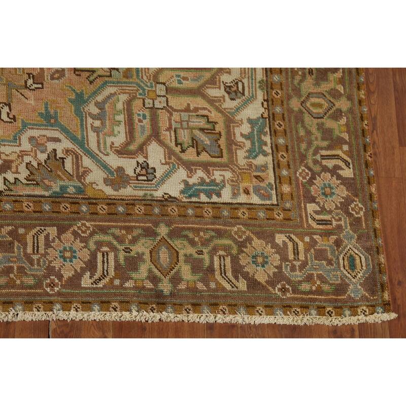 Geometric Heriz Persian Antique Area Rug Handmade Bedroom Wool Carpet - 7'7"x 10'9"