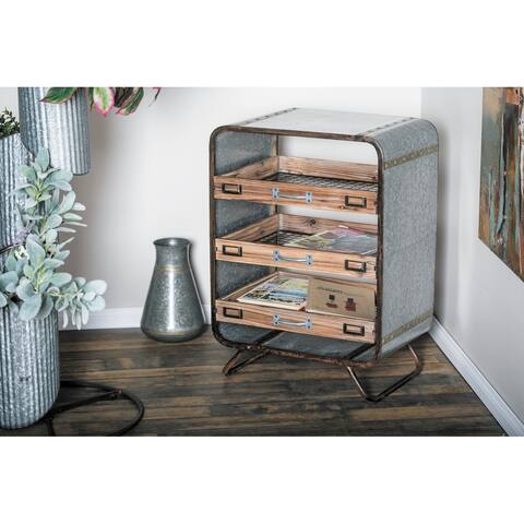 Brown Iron Industrial Chest 26 x 20 x 14