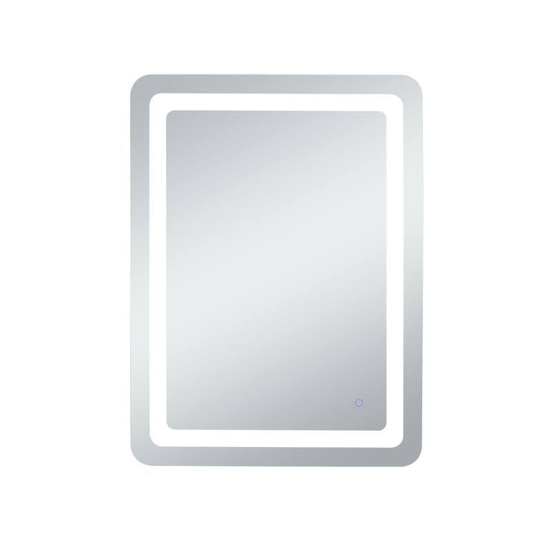 Indigo Home 27in x 36in soft edge LED mirror - Glossy white