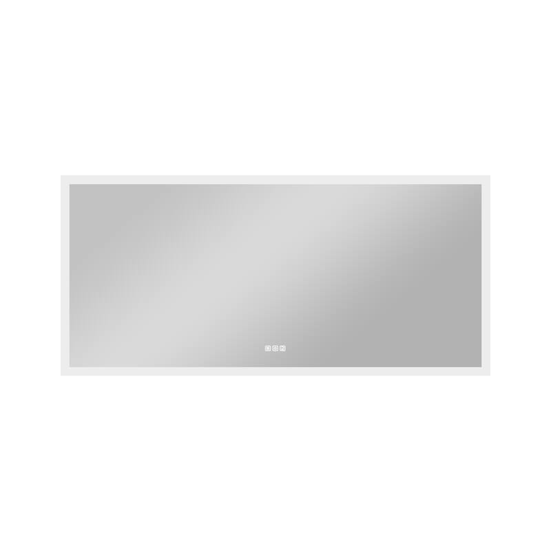 Wall Mounted Bathroom Frameless With Back/Front Light LED Mirror,Anti-fog
