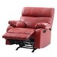 preview thumbnail 2 of 2, Faux Leather Upholstered Reclining Chair with Padded Arms - 39" - Red