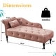 preview thumbnail 8 of 12, 60"W Velvet Chaise Lounge, Tufted with Pillow & Nailhead Decorate - 60.6W" x 27.5D" x 28.3"H