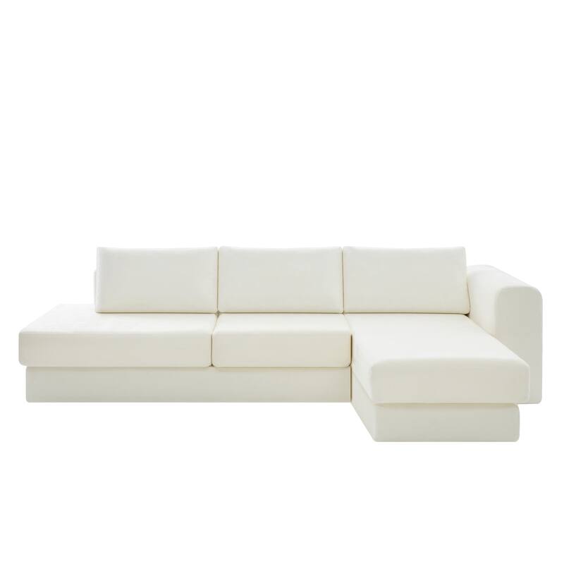 Christopher Knight Home - American Design Chenille 113" Modular Sectional Sofa with Double Layer Cushions