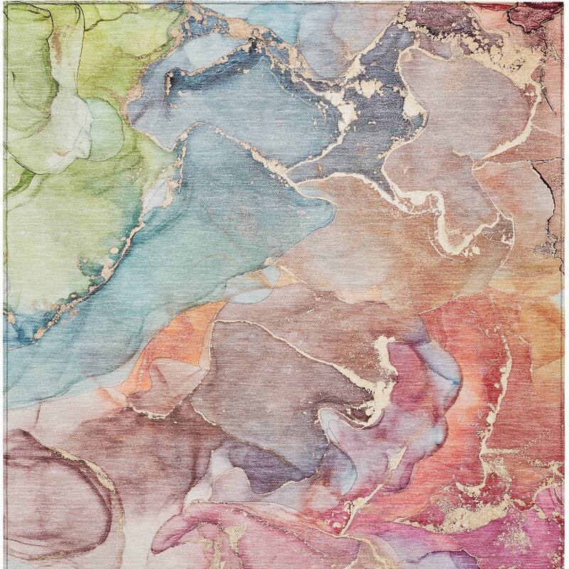Dava Unique Abstract Weather Resistant Current & Stylish Outdoor Rug