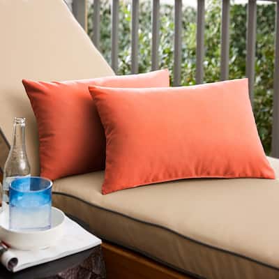 Sunbrella Melon/Coral Indoor/Outdoor Knife Edge Pillow (Set of 2)